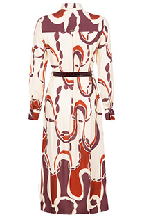 Midi haljina dugih rukava sa skrivenim kopčanjem i kaišem Tiffany Production